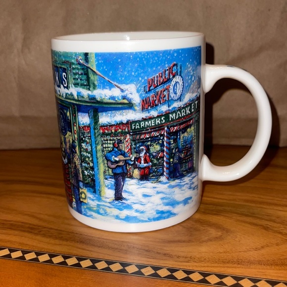 Starbucks Christmas Mug Pikes Place Farmers Market Seattle 14 Oz - Picture 2 of 6